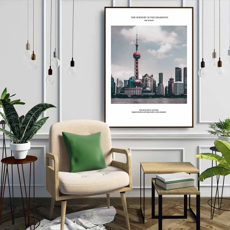 Tranh canvas phong cảnh Thành phố Thượng Hải Trung Quốc