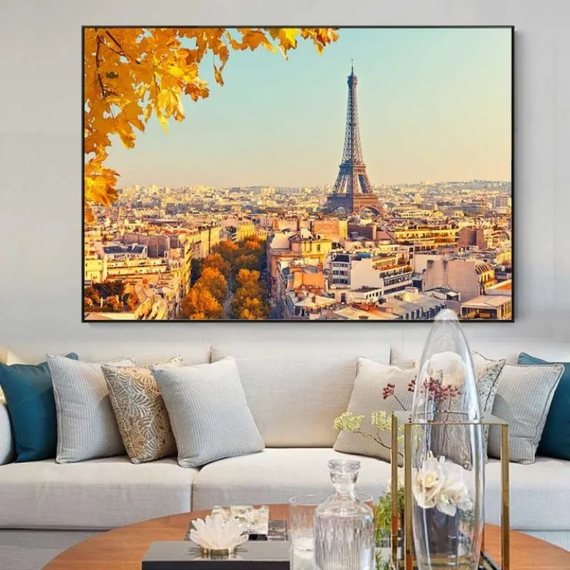 Tranh phong cảnh tháp Eiffel nhìn từ xa