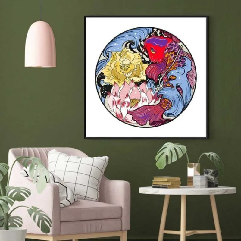 Tranh canvas Lý ngư hóa Long