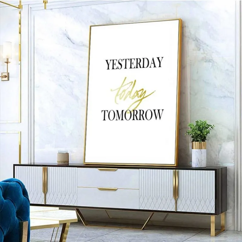 Tranh canvas Scandinavian quả dứa vàng kết hợp chữ