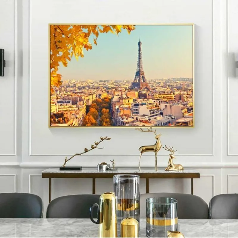 Tranh phong cảnh tháp Eiffel nhìn từ xa