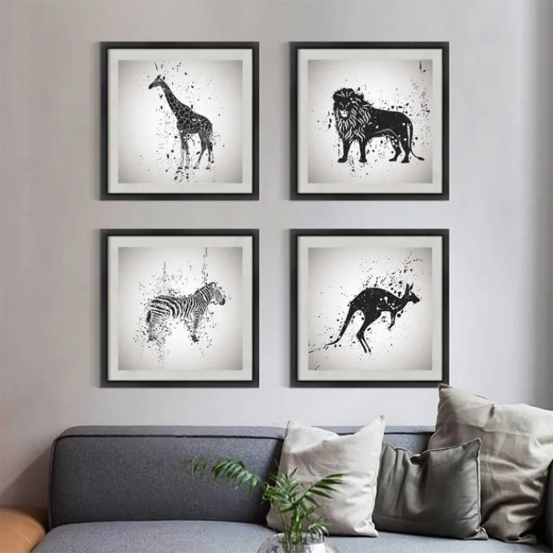 Tranh các loài động vật trắng đen