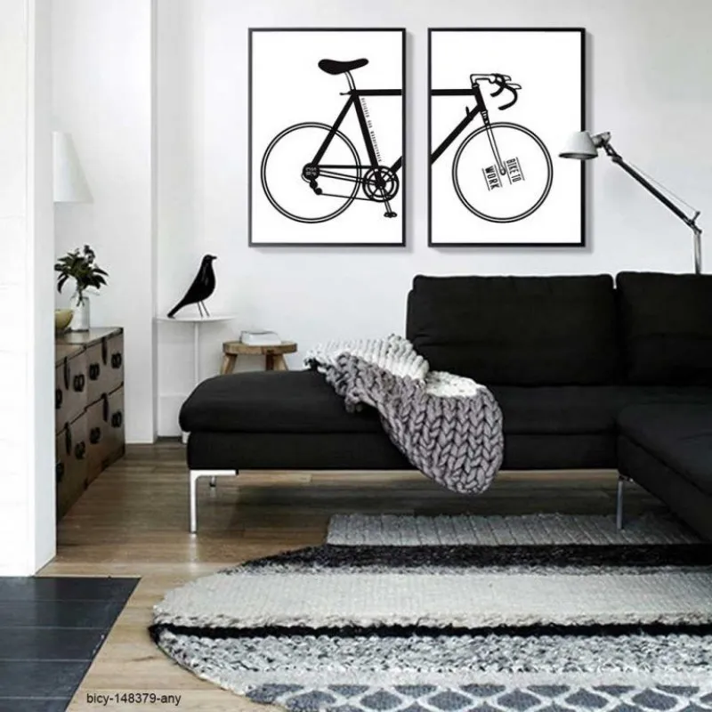 Tranh Scandinavian xe đạp