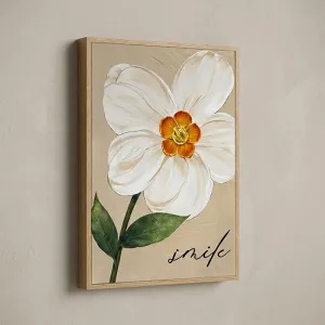 Bộ 3 Tranh Canvas Hoa Trắng Tối Giản và Nghệ Thuật Mondrian Cho Phòng Khách Hiện Đại