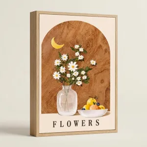 Bộ 3 Tranh Canvas Hoa Trắng Và Bình Hoa Tĩnh Vật Phong Cách Boho Nghệ Thuật