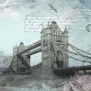 Bộ Tranh In Canvas Kiến Trúc Châu Âu Cổ Điển - Tháp Eiffel Và Cầu Tower Bridge
