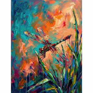 Tranh Canvas Nghệ Thuật: Chuồn Chuồn Đa Sắc