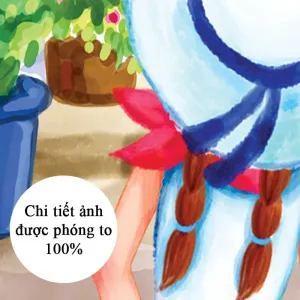 Tranh Canvas Cô Gái Đi Dạo Dưới Nắng Hè Khu Phố Châu Âu