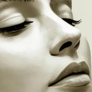 Tranh Chân Dung Cô Gái Và Bông Hoa Cài Tai