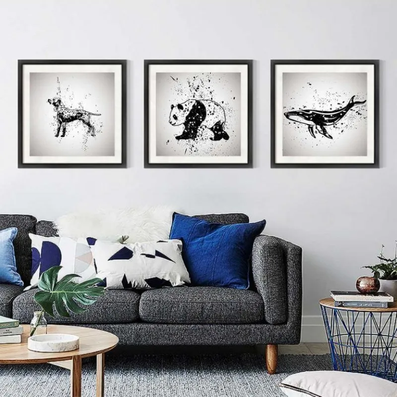 Tranh các loài động vật trắng đen