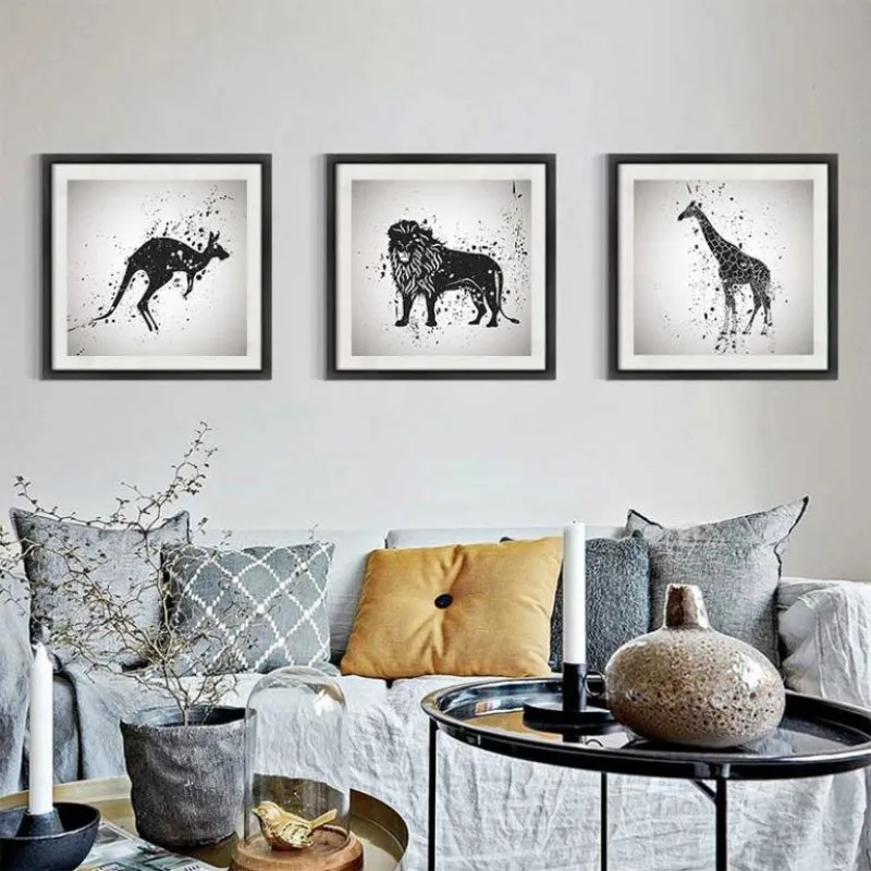 Tranh các loài động vật trắng đen