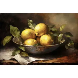 Tranh Canvas Tĩnh Vật: Những Trái Chanh Vàng Cổ Điển