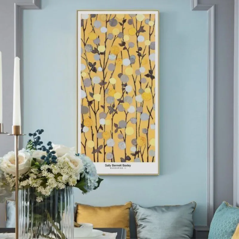 Tranh trừu tượng cây và lá là những chấm tròn nhiều màu sắc