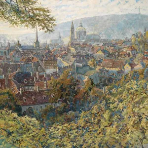 Tranh Canvas Phong Cảnh: "Mùa Thu Prague Từ Trên Cao"