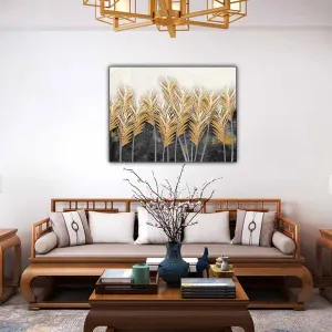 Bộ Tranh Canvas 3 Tấm: Vũ Khúc Lá Vàng Sang Trọng