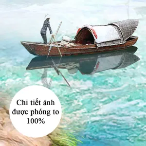 Tranh Canvas Sơn Thủy Hữu Tình Tài Lộc - Thác Nước Và Chim Hạc Phong Thủy