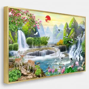 Tranh Canvas Sơn Thủy Hữu Tình - Tuyệt Tác Phong Thủy Đón Tài Lộc