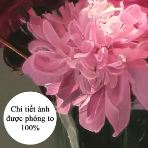 Tranh Canvas Tĩnh Vật Bình Hoa Mẫu Đơn (Peony) Hồng Sang Trọng