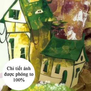 Tranh In Canvas Hươu Đa Sắc Trong Khu Rừng Thần Tiên mộng mơ