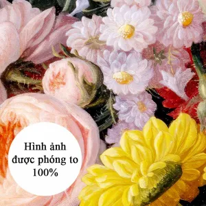 Tranh Canvas Tĩnh Vật Hoa Và Trái Cây Phong Cách Cổ Điển Châu Âu