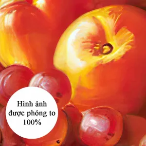 Tranh Tĩnh Vật Hoa Hồng, Rượu Vang Và Trái Cây Phong Cách Cổ Điển In Canvas