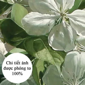 Tranh Canvas Tĩnh Vật Bình Hoa Trắng Nghệ Thuật Thanh Lịch
