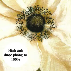 Tranh Canvas Bình Hoa Hải Quỳ và Tulip Màu Kem Cổ Điển