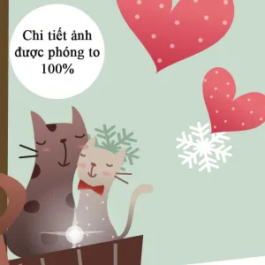 Tranh In Canvas Cặp Đôi Đạp Xe Dưới Tuyết Mùa Đông Dễ Thương