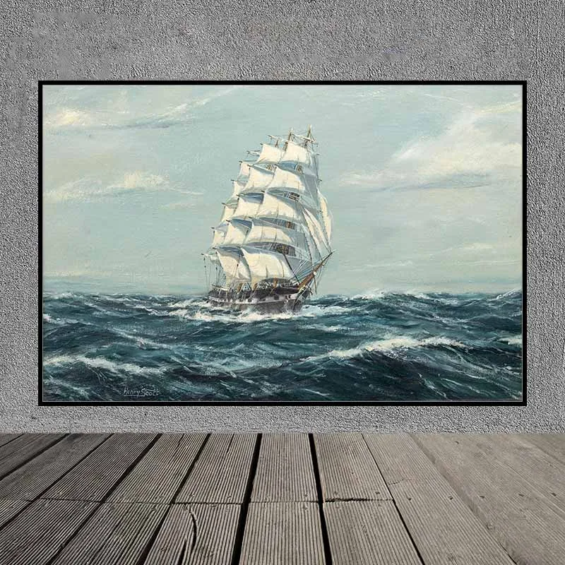 Tranh phong cảnh thuyền buồm của họa sĩ Henry Scott