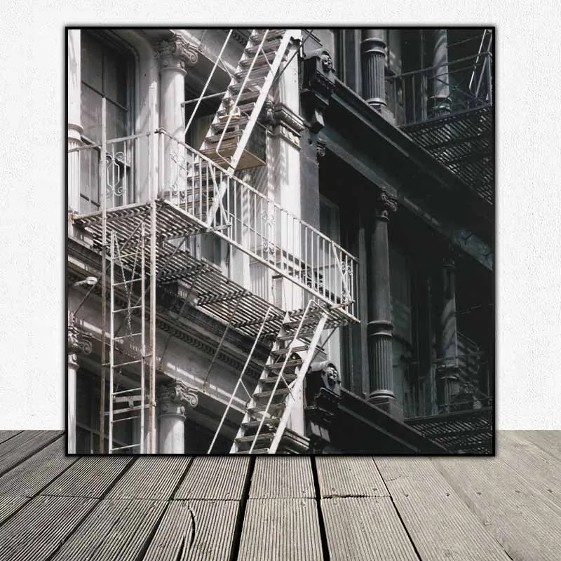 Tranh phong cảnh kiến trúc trắng đen