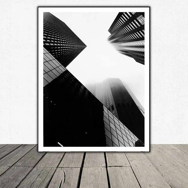 Tranh Scandinavian kiến trúc Tòa nhà cao tầng trong sương mù (Highrise in fog)