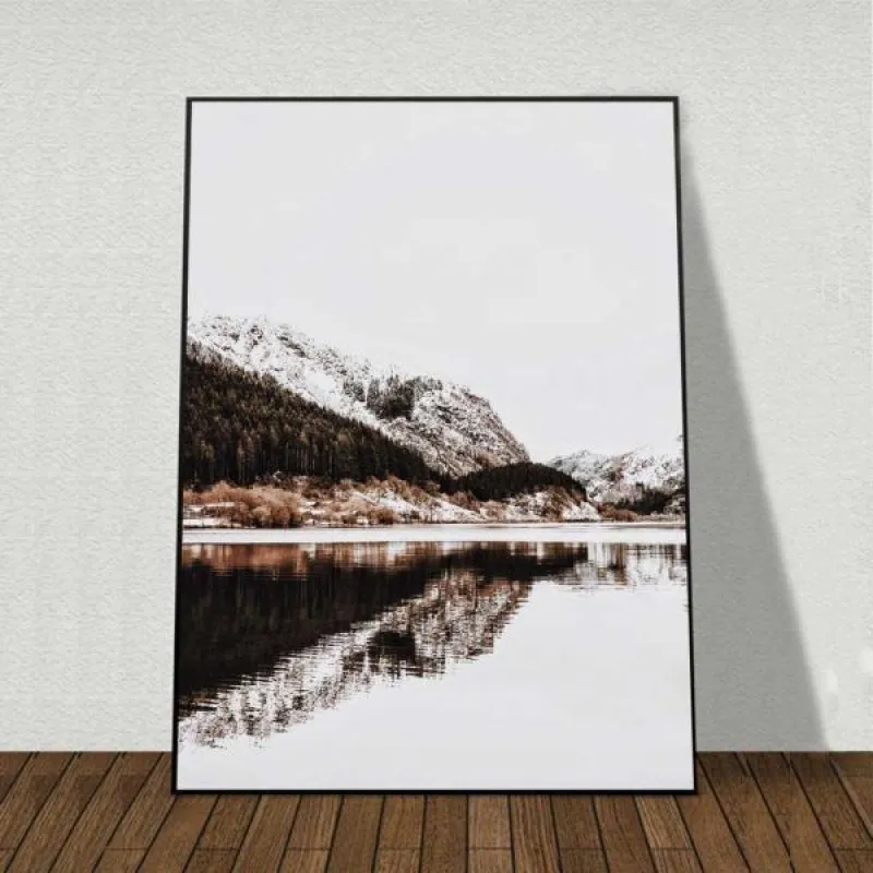 Tranh Scandinavian phong cảnh với các đường nét đơn giản