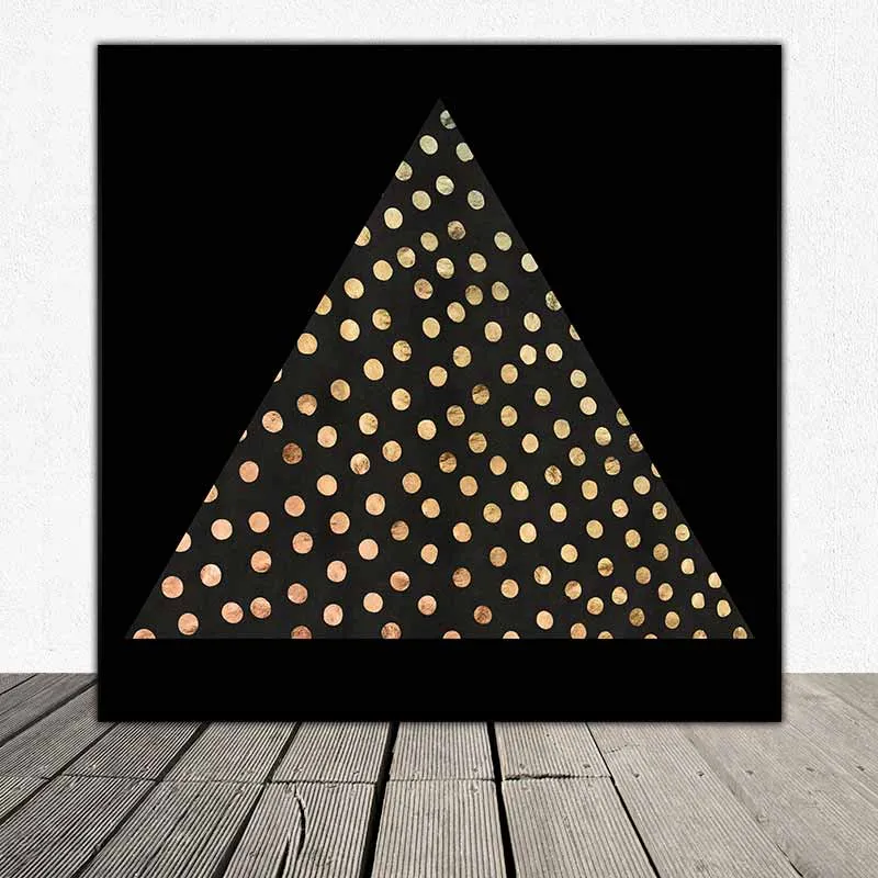 Tranh trừu tượng các hình tam giác trên nền đen