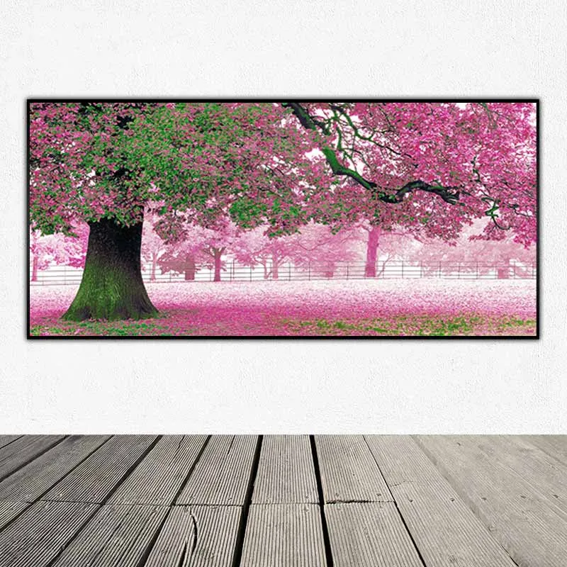 Tranh cây hoa anh đào cổ thụ