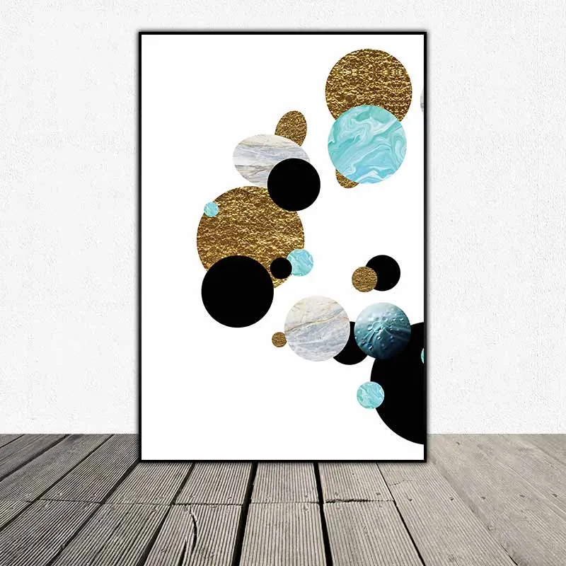 Tranh trừu tượng các hình tròn hành tinh