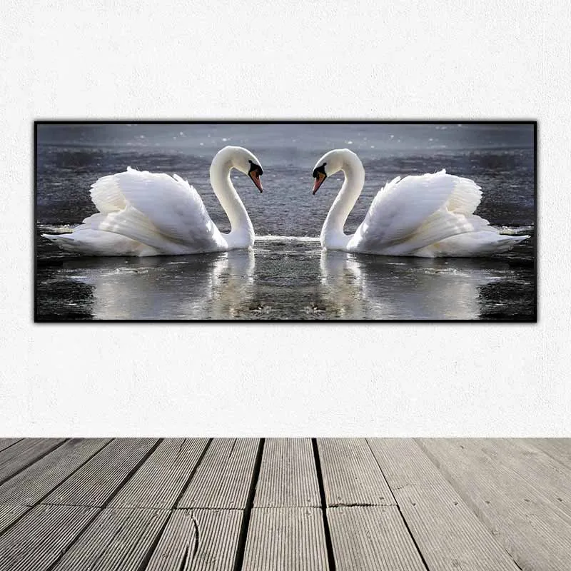 Tranh đôi thiên nga treo phòng ngủ