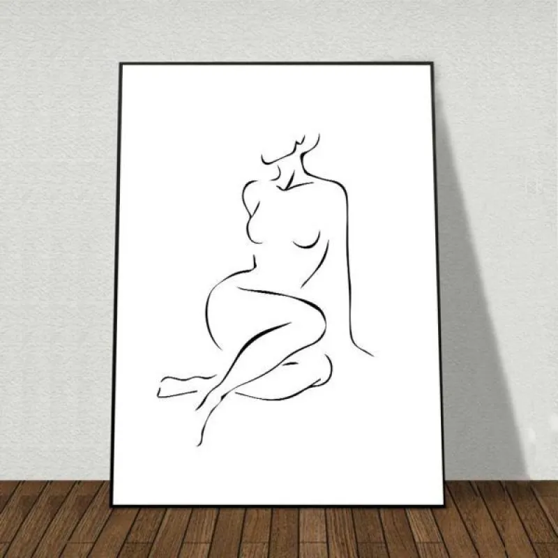 Tranh Scandinavian phong cảnh với các đường nét đơn giản