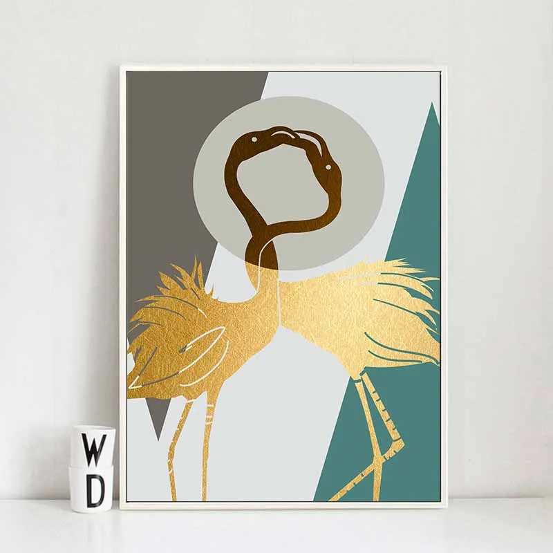 Tranh trừu tượng chim hồng hạc