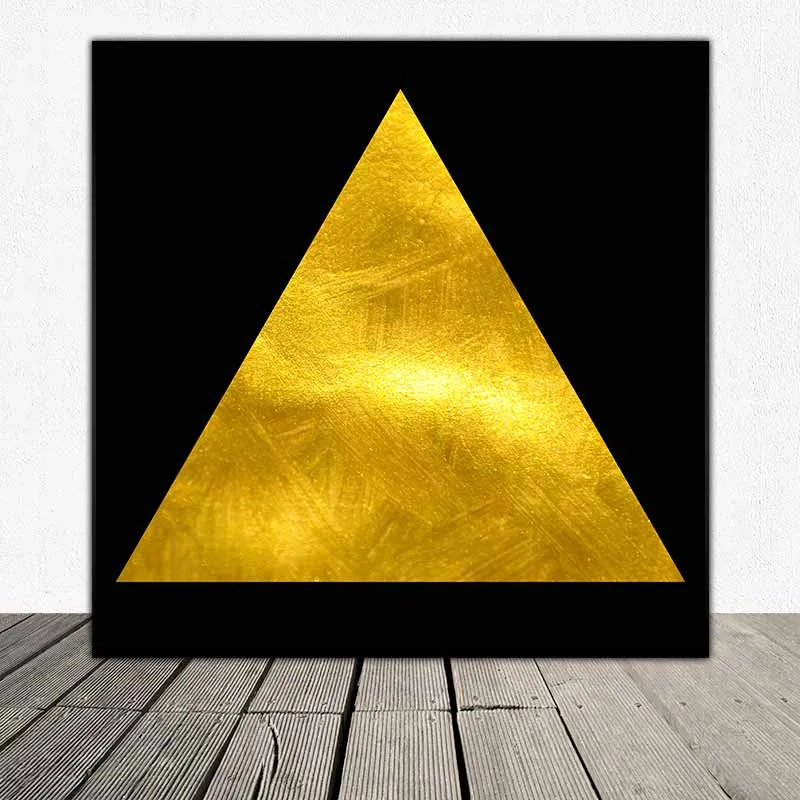 Tranh trừu tượng các hình tam giác trên nền đen