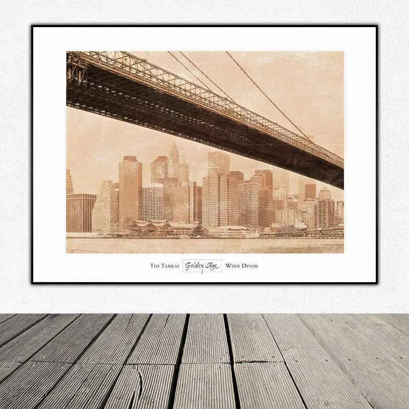 Tranh Thành phố New York, Cầu Brooklyn, Quận Manhattan, New York do nhiếp ảnh gia Teo Tarras chụp