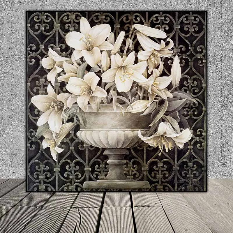 Tranh bình hoa Loa kèn của họa sĩ Linda Thompson