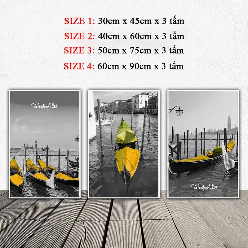 Tranh phong cảnh scandinavian dòng sông venice nước ý