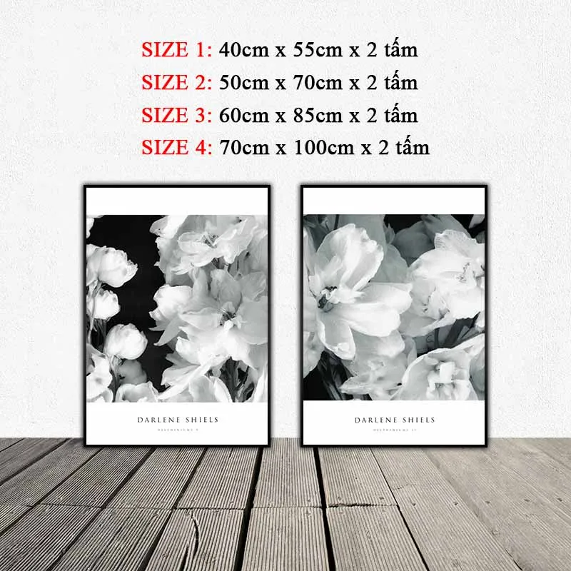 Tranh hoa Thủy tước đơn sắc đen trắng