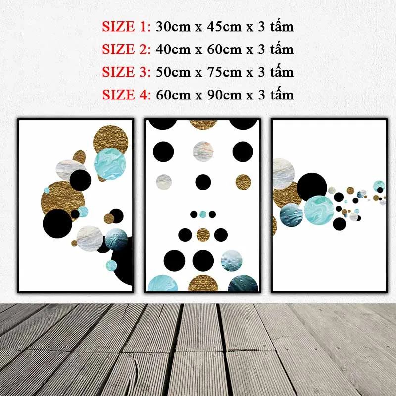 Tranh trừu tượng các hình tròn hành tinh