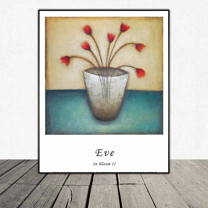 Tranh tĩnh vật bình hoa trừu tượng In Bloom I và In Bloom II của họa sĩ Eve