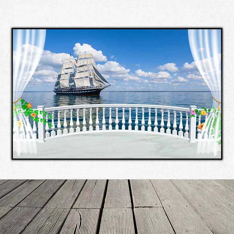 Tranh phong thủy thuận buồm xuôi gió với hướng nhìn từ ban công