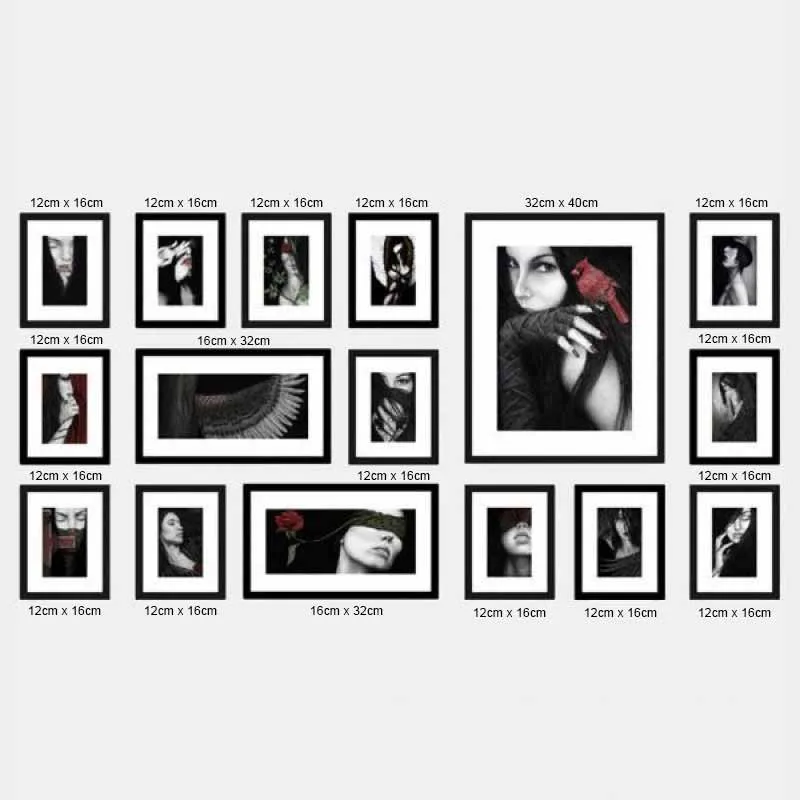 Tranh bộ nhiều tấm cô gái và hoa hồng