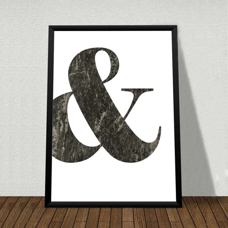 Tranh Canvas Scandinavian lá cây nhiệt đới và ngựa kết hợp chữ