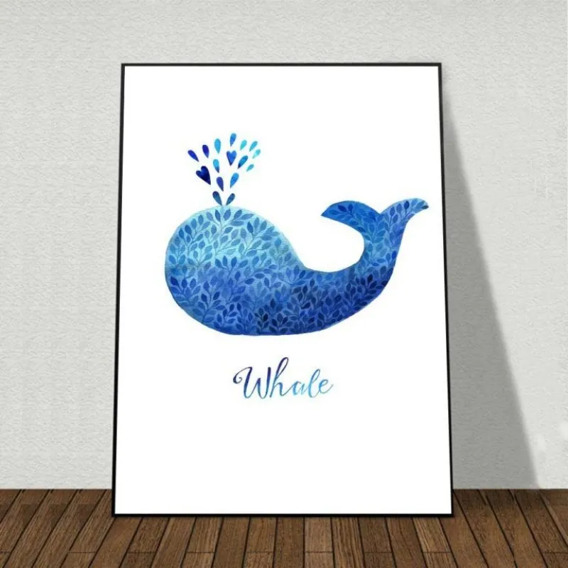 Tranh canvas cá voi và cá heo