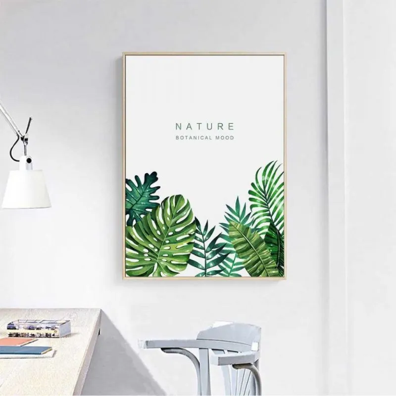 Tranh Bắc Âu Scandinavian lá cây nhiệt đới